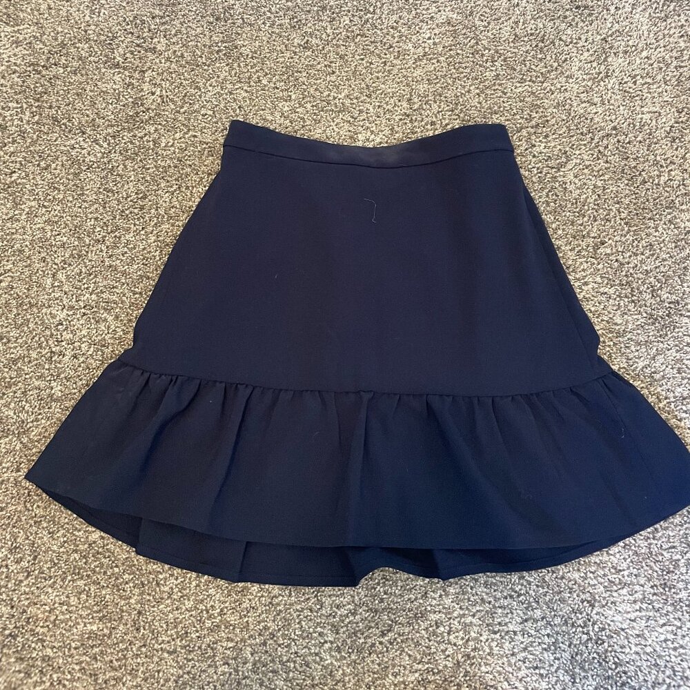 JCrew Navy Mini Skirt with Flounce Detailing (NWT)